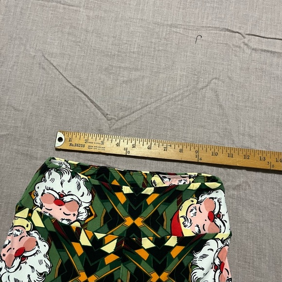 LuLaRoe OS Leggings Green Christmas Star KALEIDOSCOPE SANTA Vintage Retro - Picture 5 of 6